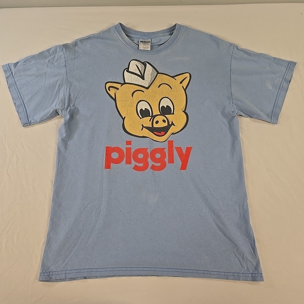 Vintage Piggly Wiggly T-Shirt Size Med Front Back Grocery Store Americana Cute